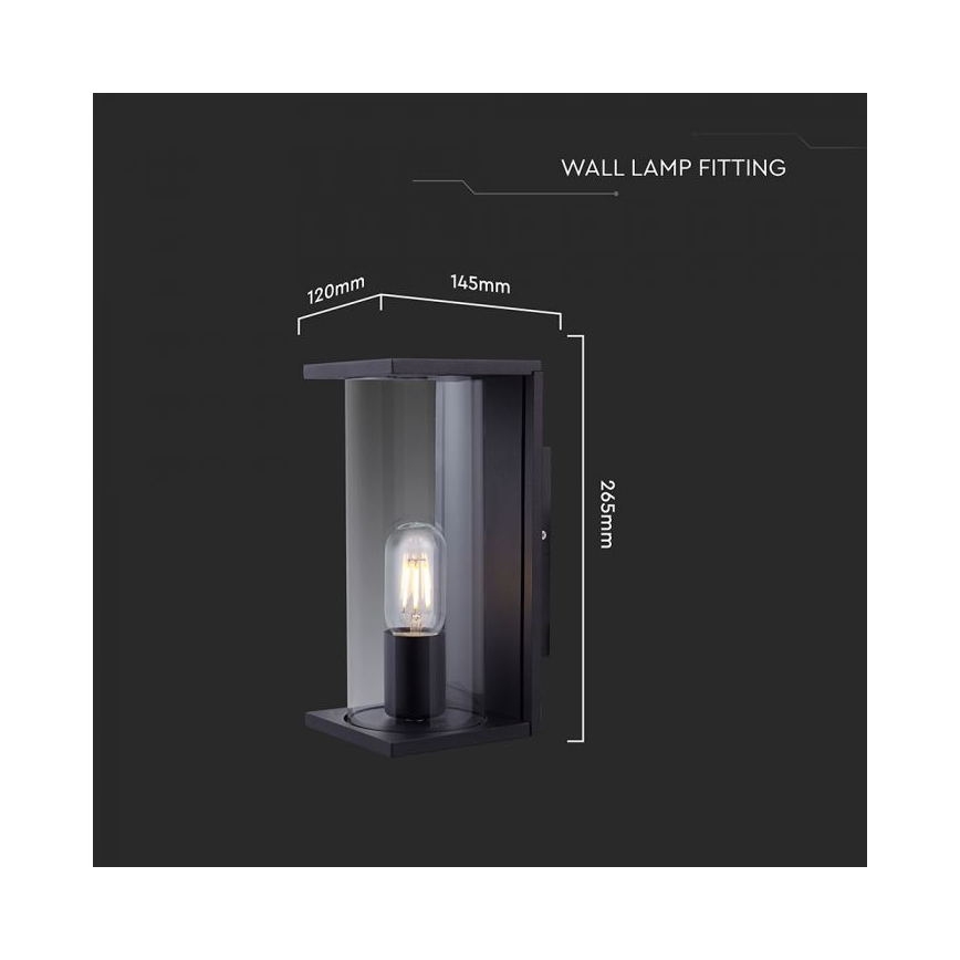Buitenwandlamp 1xE27/60W/230V IP44 zwart