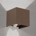 Buitenwandlamp met bewegings- en schemeringssensor CUBE-S LED/13W/230V IP54 bruin