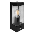 Buitenwandlamp met bewegings- en schemersensor 1xE27/15W/230V IP44 zwart