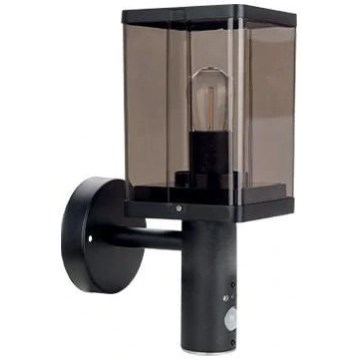 Buitenwandlamp met bewegings- en schemersensor 1xE27/60W/230V IP44 zwart/rookbruin