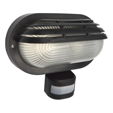Buitenwandlamp met bewegingssensor ORIKO 1xE27/15W/230V IP54, zwart