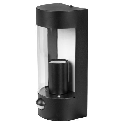 Buitenwandlamp met bewegingssensor 1xE27/15W/230V IP44 zwart