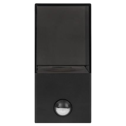 Buitenwandlamp met bewegings- en schemersensor 1xE27/40W/230V IP44 zwart/rookkleurig