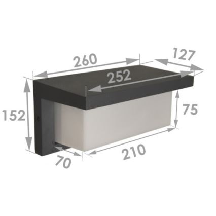 Buitenwandlamp NEELY LED/12W/230V IP54 zwart