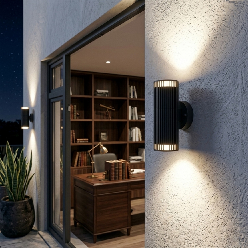 Buitenwandspot LANTHEA 2xGU10/11W/230V IP44 zwart