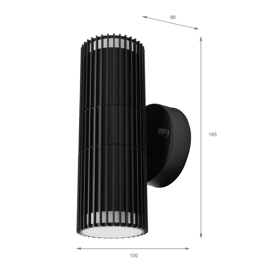 Buitenwandspot LANTHEA 2xGU10/11W/230V IP44 zwart