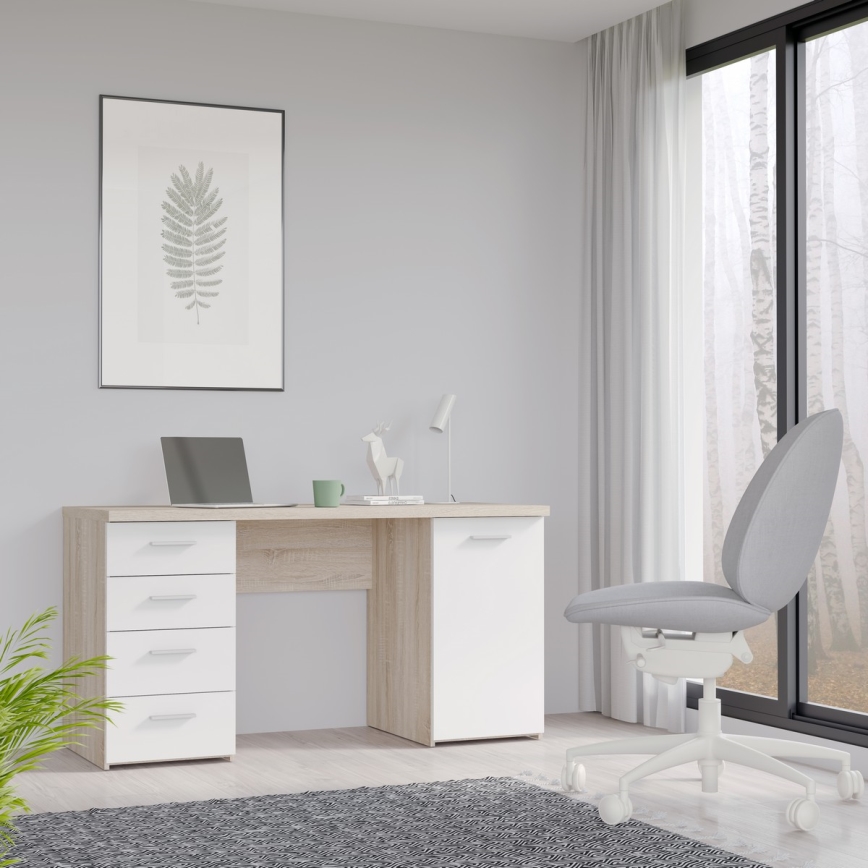 Bureau ARENO wit/sonoma-eik