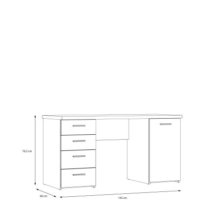Bureau ARENO wit/sonoma-eik