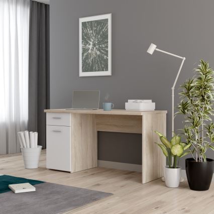 Bureau GINO wit/sonoma eik