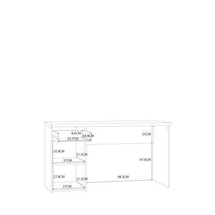 Bureau GINO wit/sonoma eik