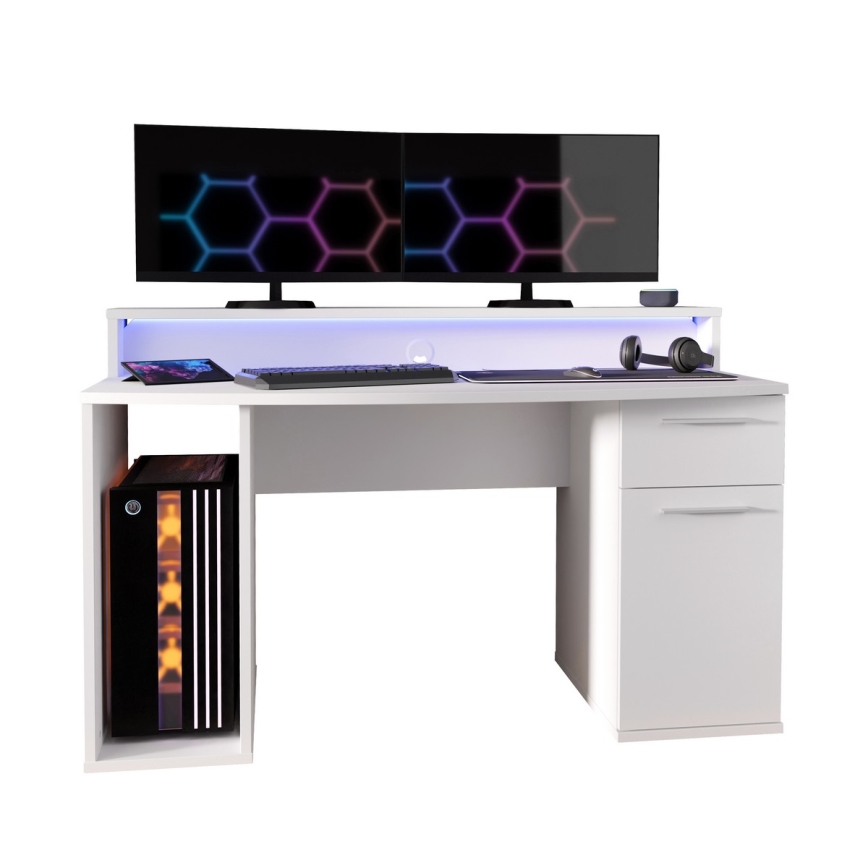 Bureau IVAR met LED-achtergrondverlichting, wit