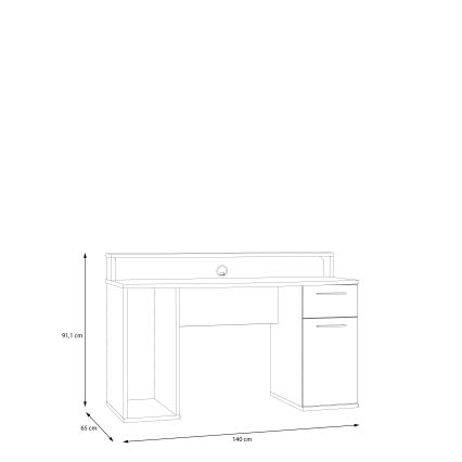 Bureau IVAR met LED-achtergrondverlichting, wit