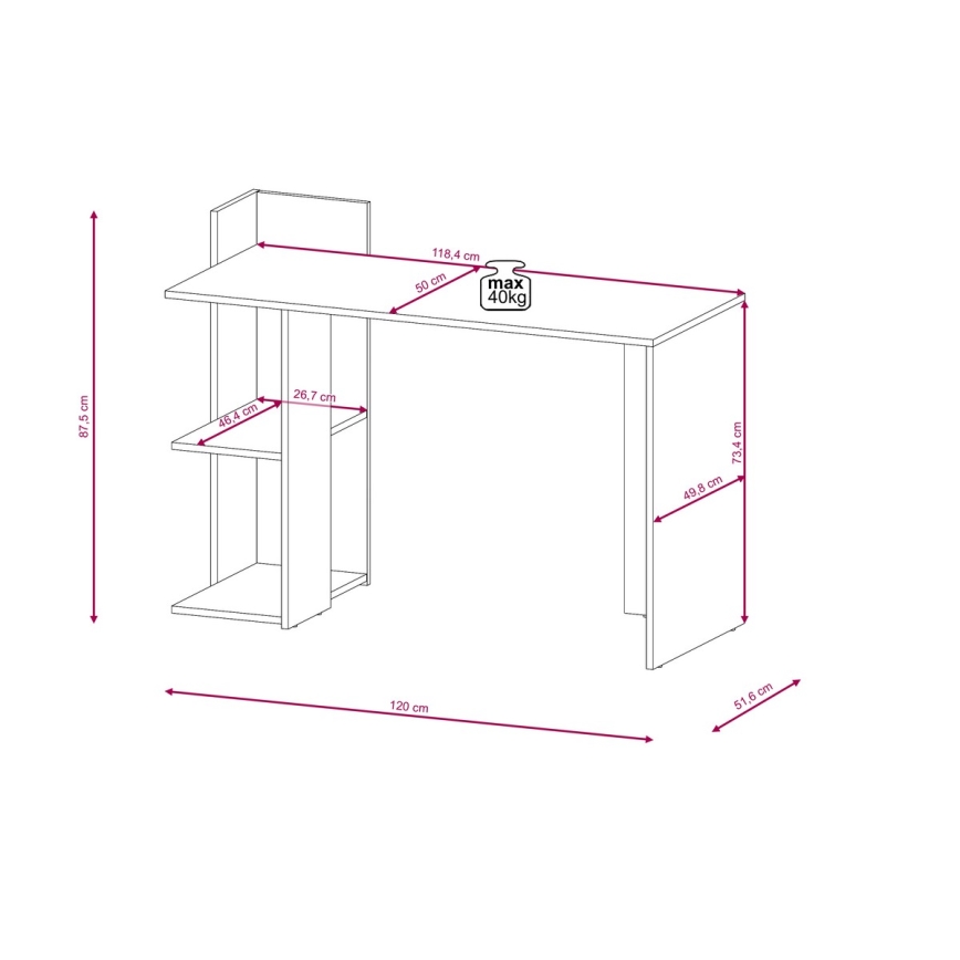 Bureau MARLO, artisan eiken/antraciet