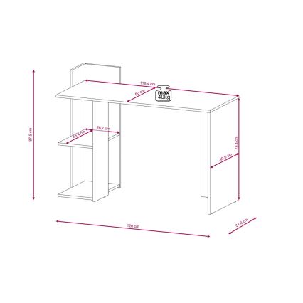 Bureau MARLO artisan eiken/wit