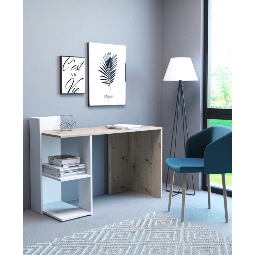 Bureau MARLO eiken artisan/wit