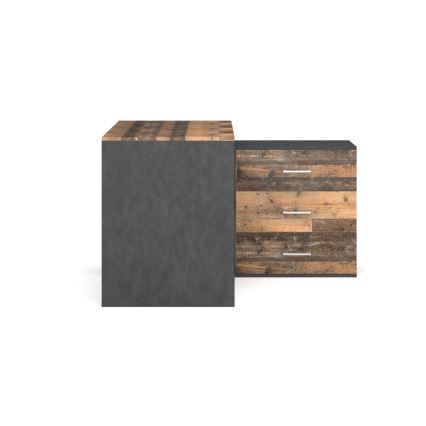 Bureau met lades en omkeerbare hoek (links/rechts) JULES bruin/zwart