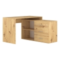 Bureau met lades en omkeerbare P/L-hoek JULES artisan eiken