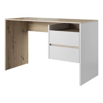 Bureau met lades MARLO artisan eik/wit