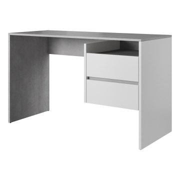 Bureau met lades MARLO betongrijs/wit