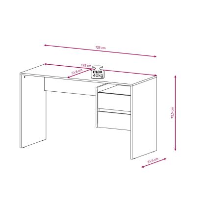 Bureau met lades MARLO betongrijs/wit