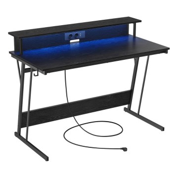 Bureau met onderverlichting SOLEA-X zwart