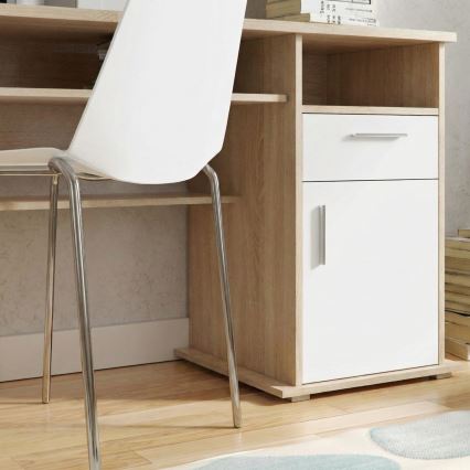 Bureau met plank ELIAN sonoma eik/wit