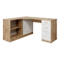 Bureau met plank en lades ROBERTO rechts artisan eiken/wit
