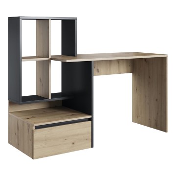 Bureau met plank MARLO artisan-eik/antraciet