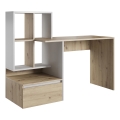 Bureau met plank MARLO artisan eiken/wit