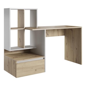 Bureau met plank MARLO artisan eiken/wit