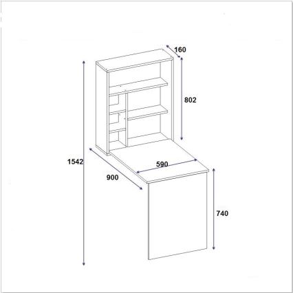 Bureau met plank SEDIR 154,2x90 cm wit