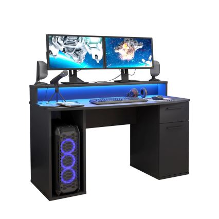 Bureau met verlichting IVAR zwart