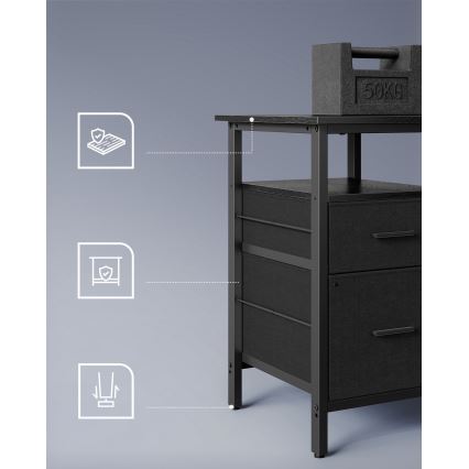 Bureau met verlichting SOLEA-X bruin/zwart