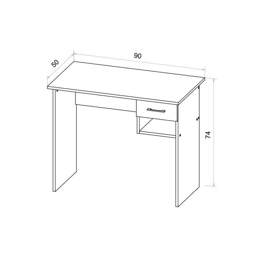 Bureau RICO 90x50 cm artisan eiken