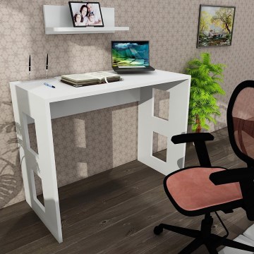 Bureau ROBIN 74x90 cm + wandplank 14x45 cm wit