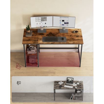 Bureau SOLEA 140x60 cm bruin/zwart