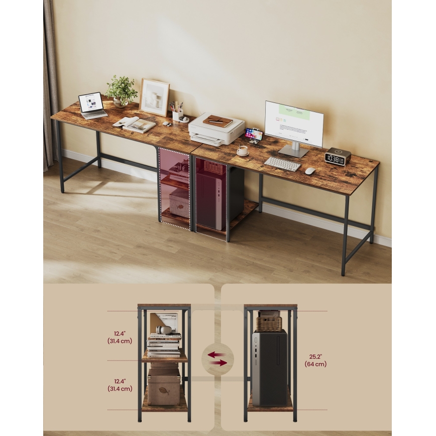 Bureau SOLEA 140x60 cm bruin/zwart