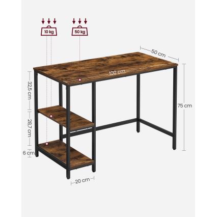 Bureau SOLEA bruin/zwart
