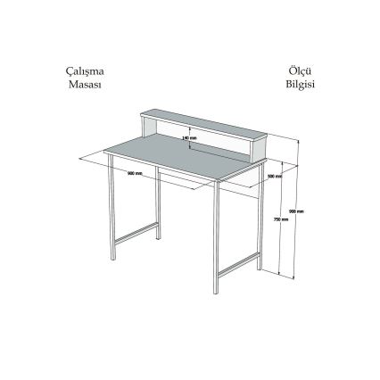 Bureau USO 90,8x90 cm wit/zwart