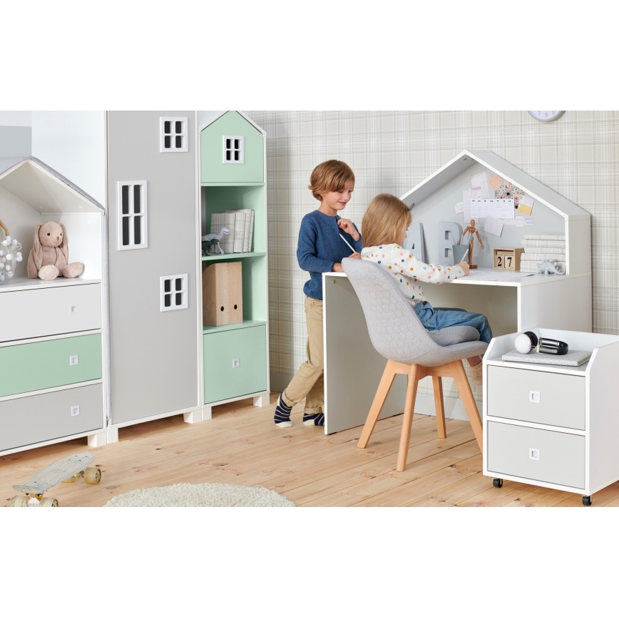 Bureau voor kinderen MIRUM 126x100 cm wit/grijs