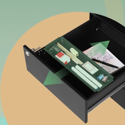 Bureauladeblok SECURIO, zwart