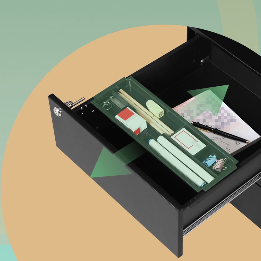 Bureauladeblok SECURIO, zwart