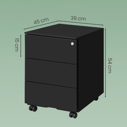 Bureauladeblok SECURIO, zwart