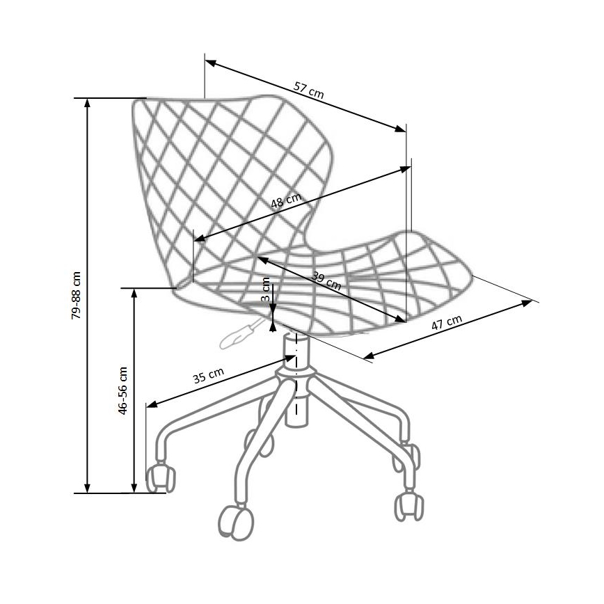 Bureaustoel MUNA wit/grijs
