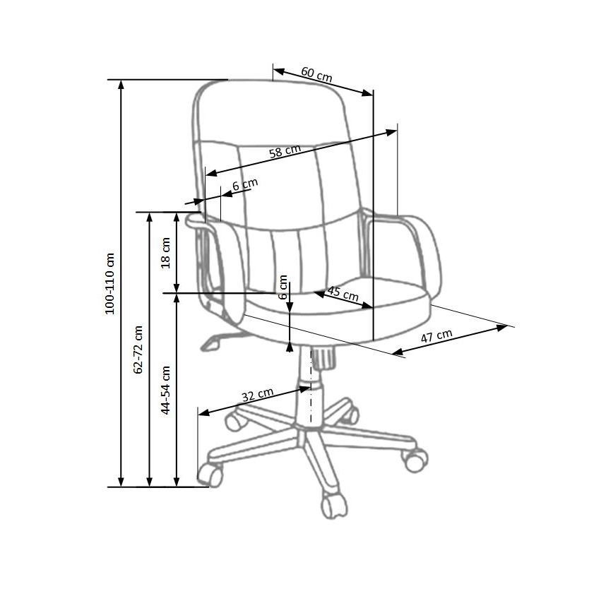 Bureaustoel ZIRUQ, bruin
