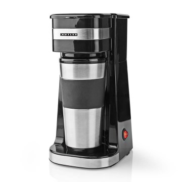 Butler - koffiezetapparaat voor één kopje 0,4 l met reisbeker 750W/230V roestvrij staal/zwart