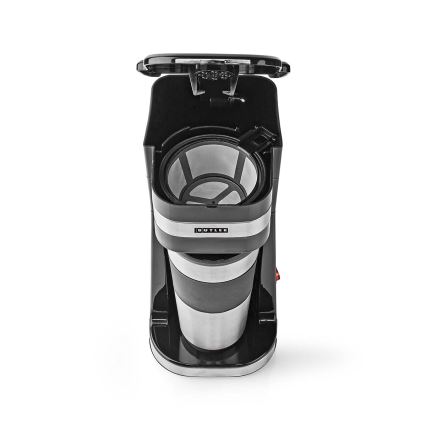 Butler - koffiezetapparaat voor één kopje 0,4 l met reisbeker 750W/230V roestvrij staal/zwart