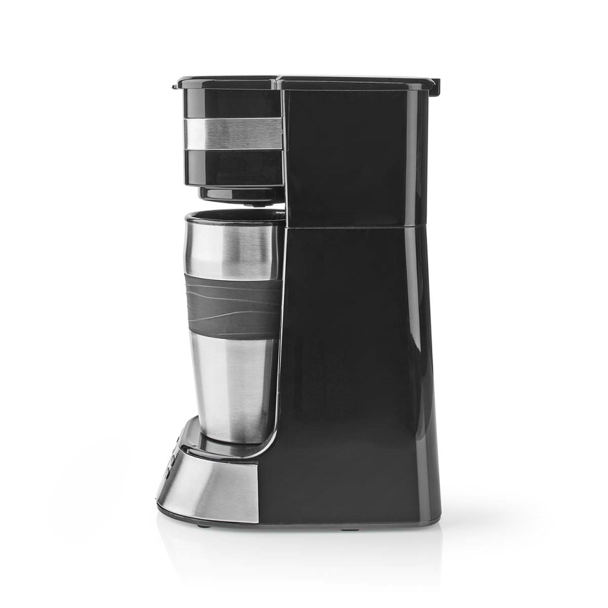 Butler - Koffiezetapparaat voor 1 kopje 0,4 l met timer en reisbeker 750W/230V roestvrij staal/zwart