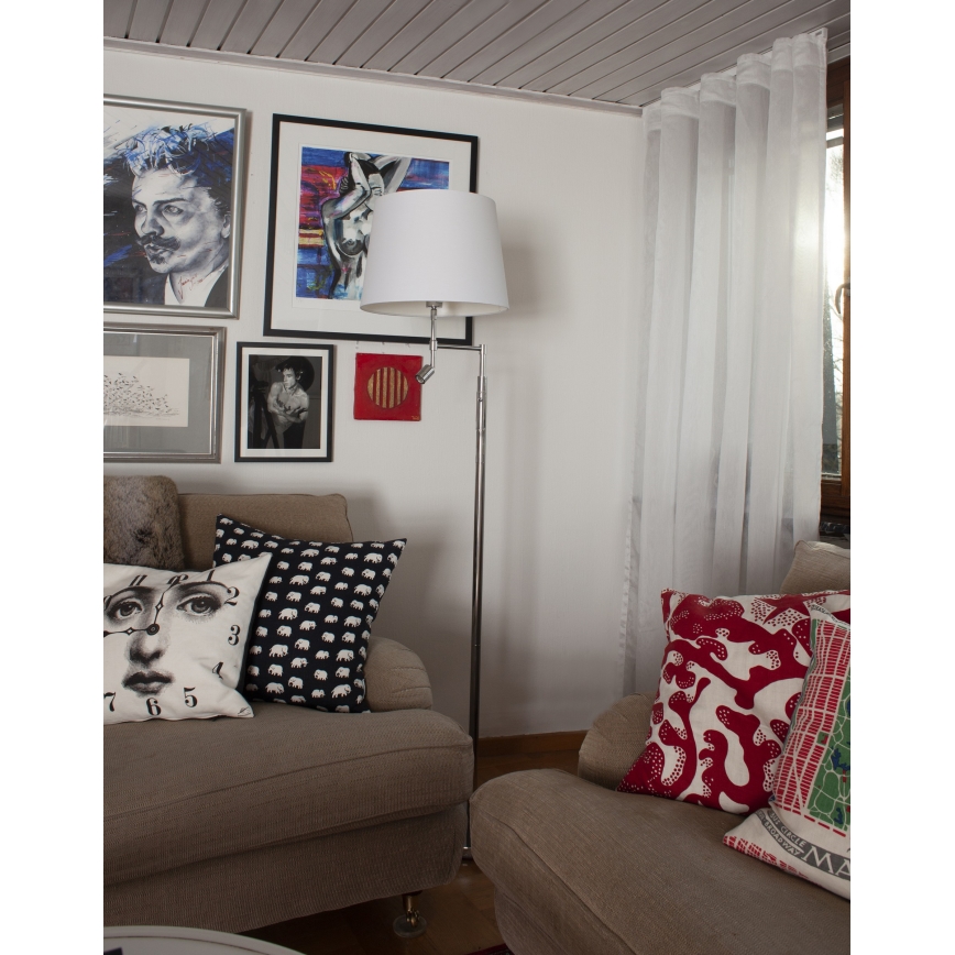 ByRydens - Staande LED Lamp ORLANDO 1xE27/5W/230V + LED/3W wit/glanzend chroom diameter 36 cm