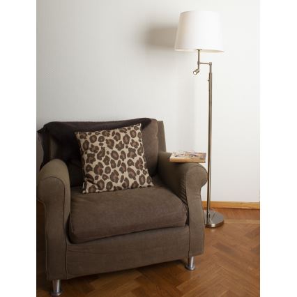 ByRydens - Staande LED Lamp ORLANDO 1xE27/5W/230V + LED/3W wit/brons diameter 36 cm